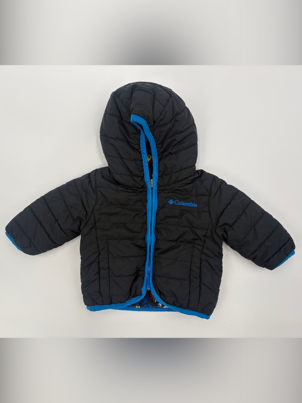 Columbia Black Jacket with Blue Trim